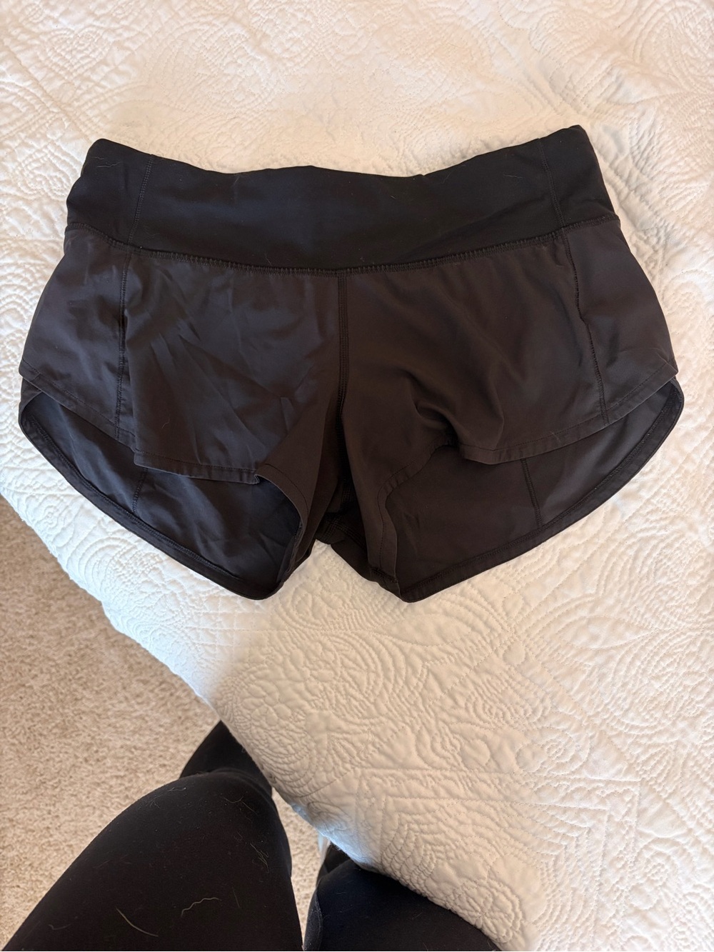lululemon athletica Black Athletic Shorts with Wide Waistband